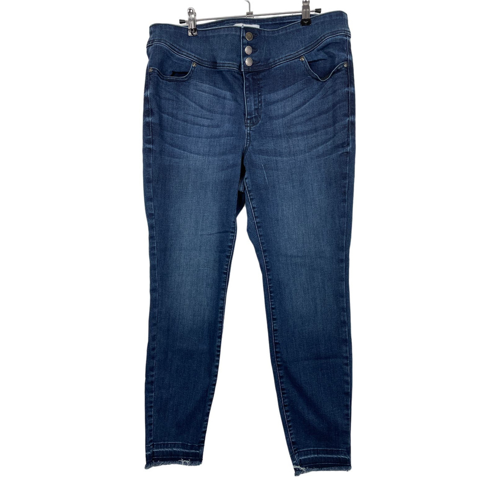 Lane Bryant Flex Magic Waistband Whiskering High Rise Jegging Drop Hem Jeans 16